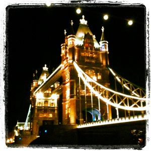 Tower Bridge at night looks like Christmas. 